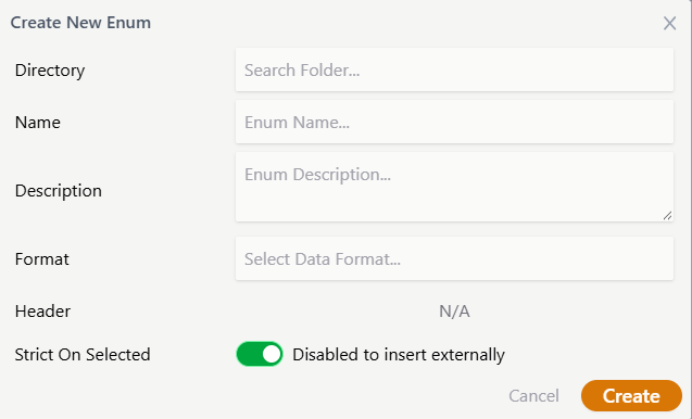Modal Tambah Enum Baru