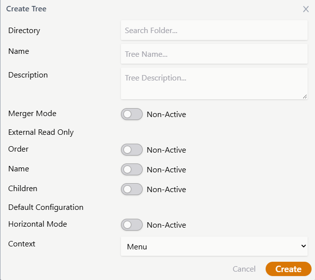 Modal Tambah Tree Baru